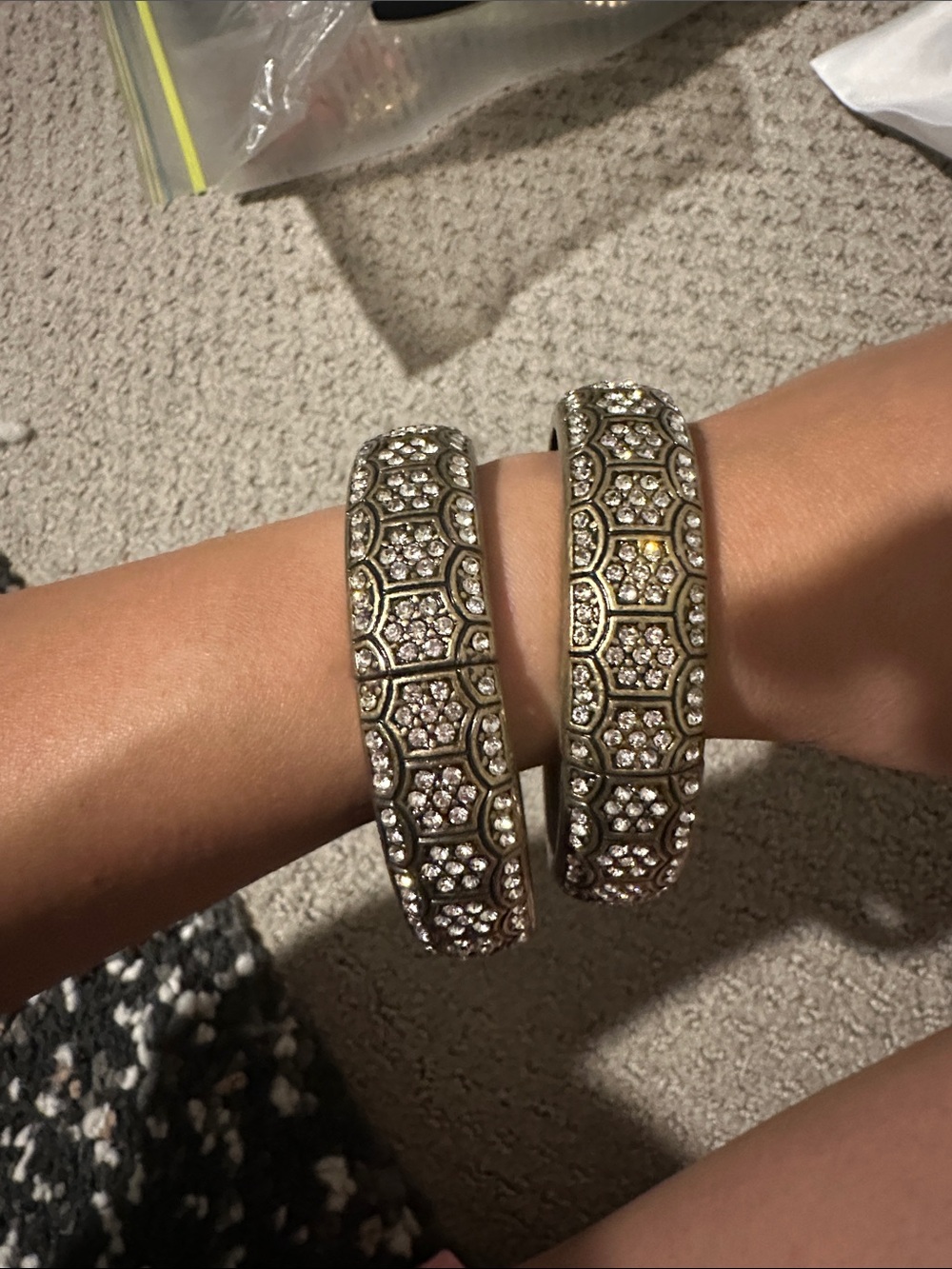Crystal-Embellished Gold-Tone Bangle Bracelet Set - Women Jewelry